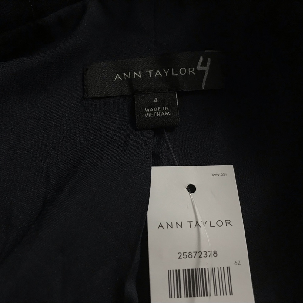 Ann Taylor Women’s Size 4 Blazer Jacket Blue Navy Striped - Picture 3 of 4